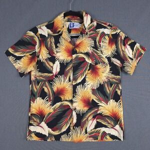 Vintage‎ RJC Hawaiian Shirt Mens Medium Tropical Camp Collar Beach Surf USA